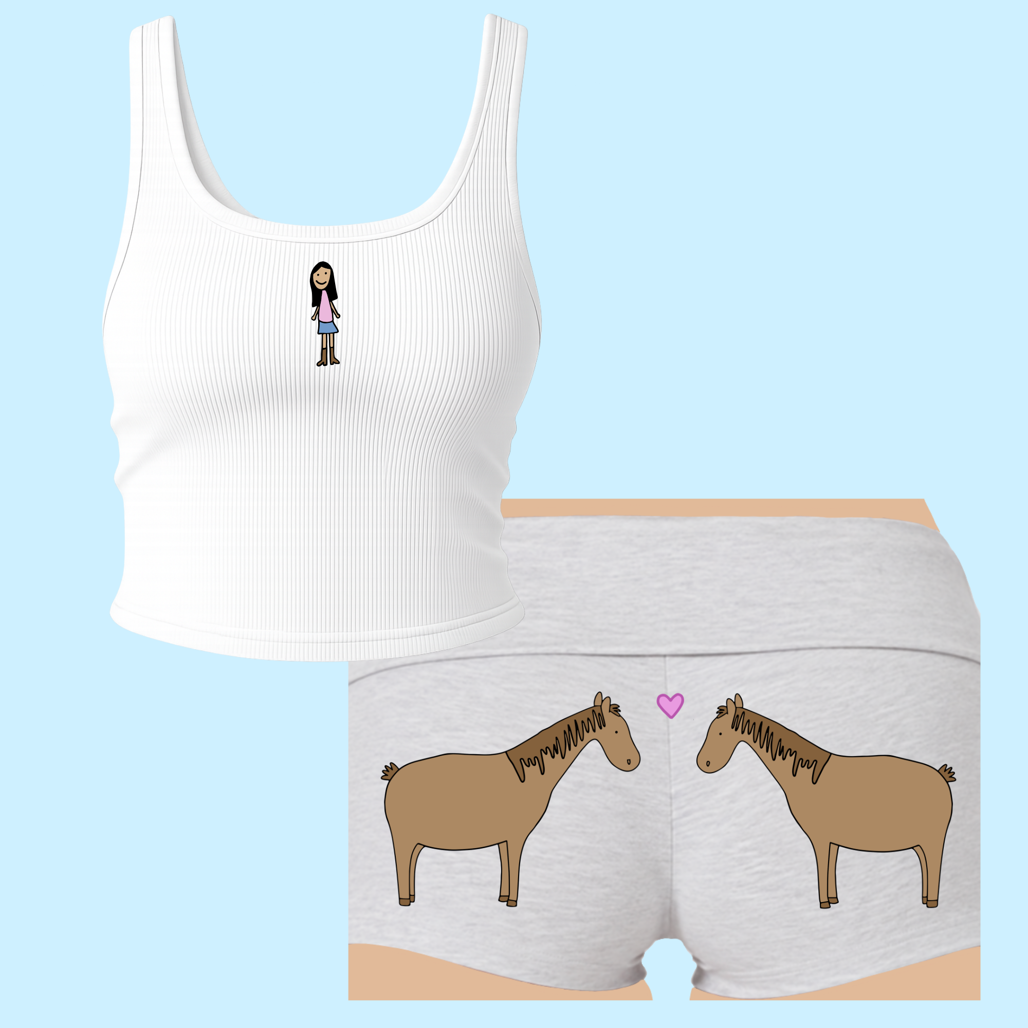 hand-illustrated pajama set