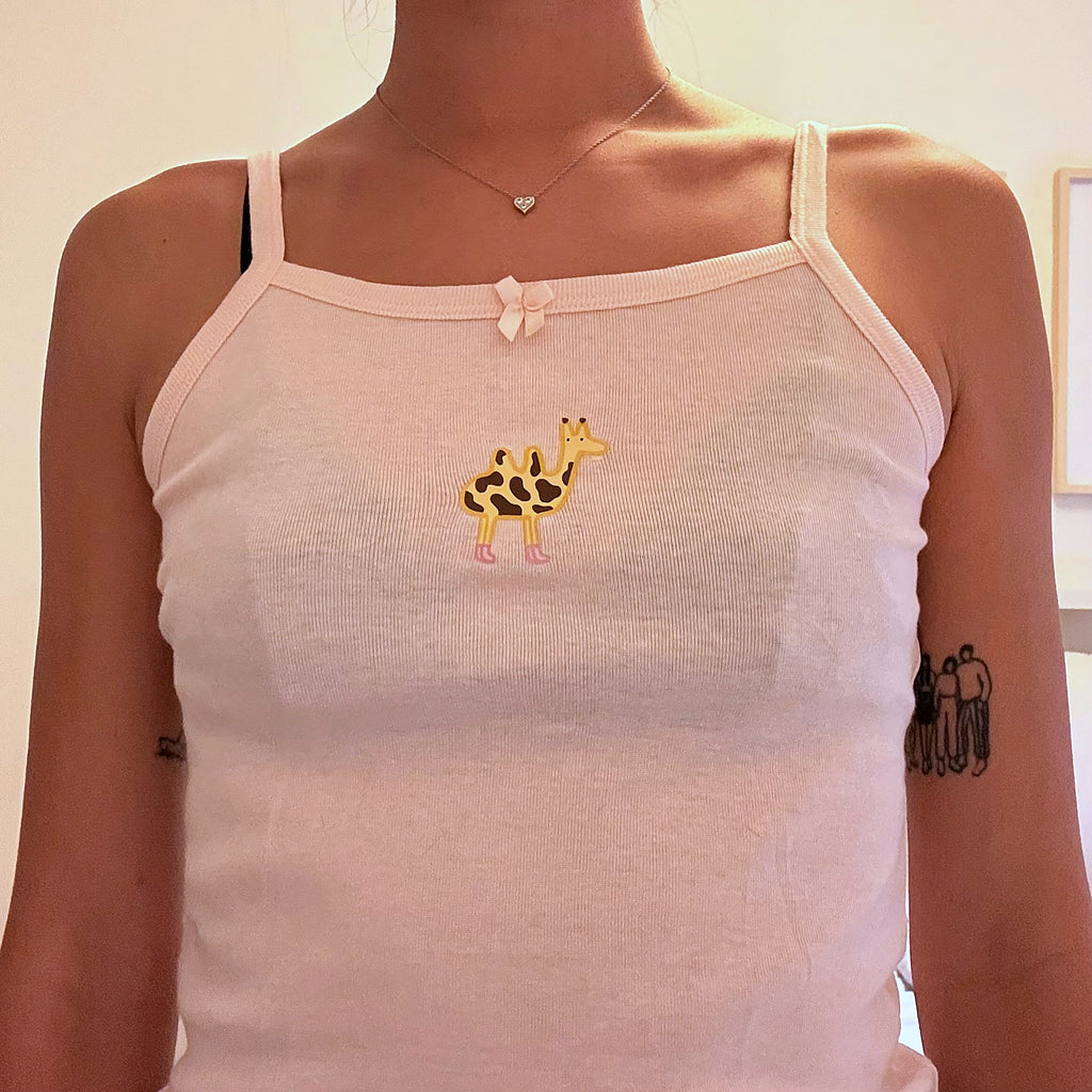 hand-illustrated giraffe tank
