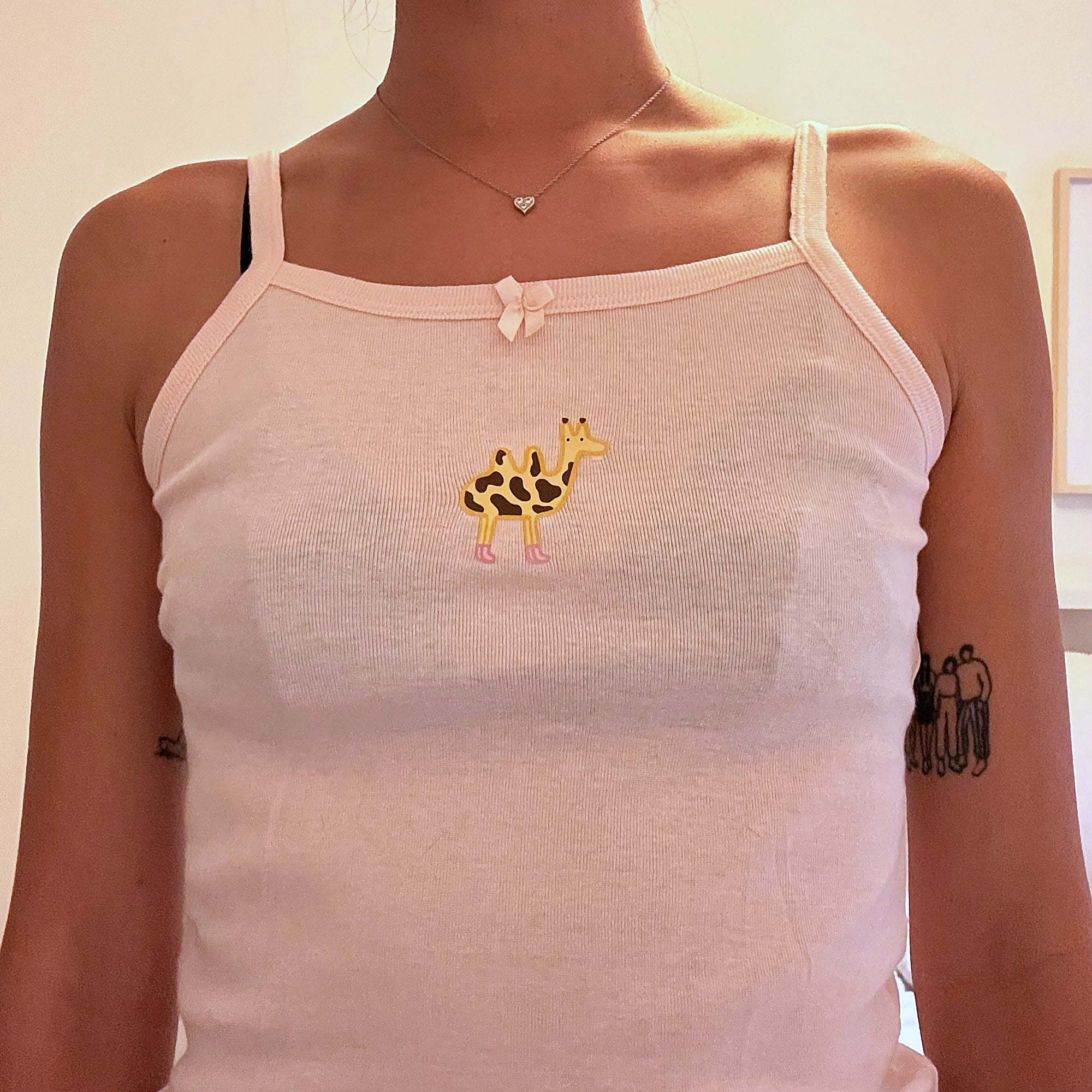 hand-illustrated giraffe tank