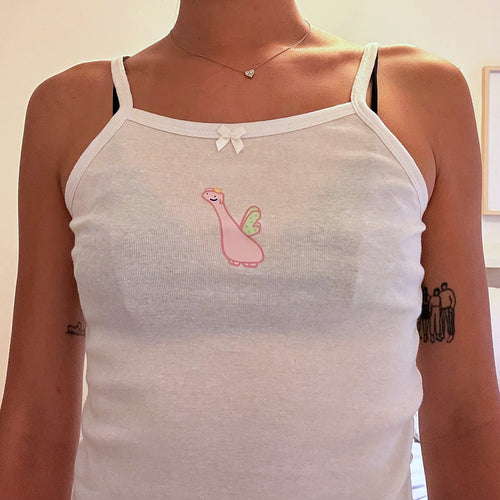 hand-illustrated dinosaur tank